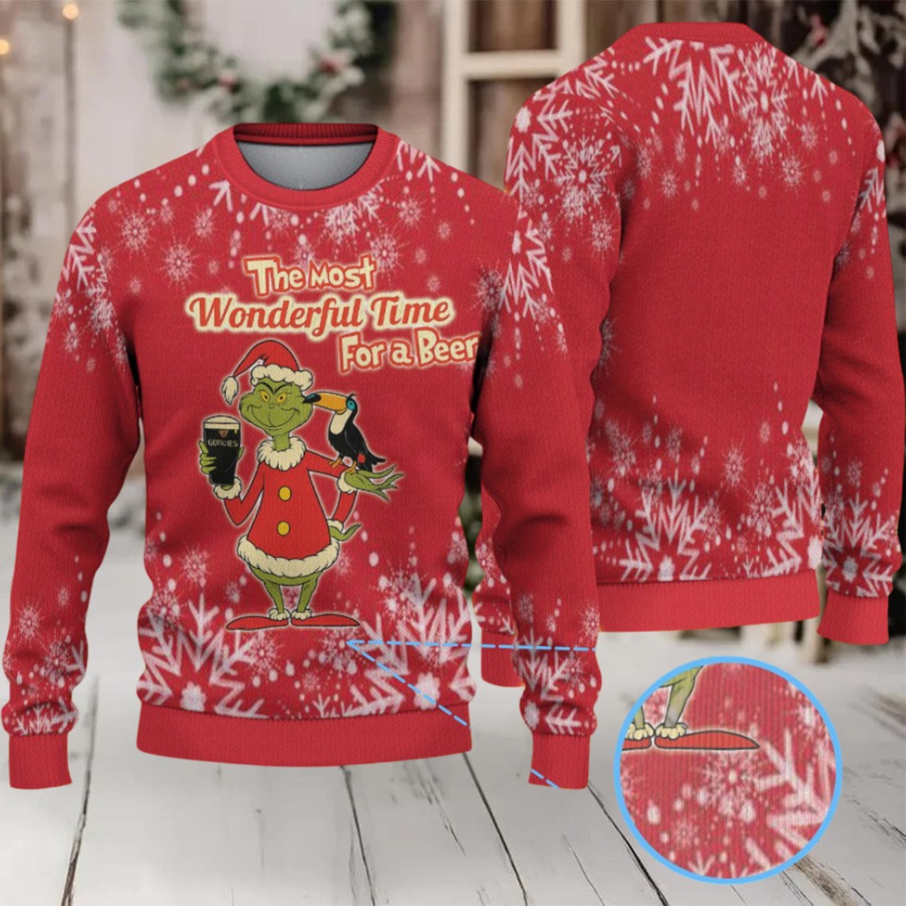 Red Blizzard Snowflake Guinness Beer Ugly Christmas Sweater Red Blizzard Snowflake Guinness Beer Ugly Christmas Sweater