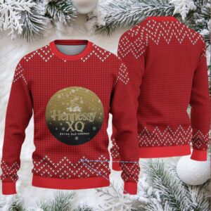 Red Chevron Knit Hennessy XO Ugly Christmas Sweater