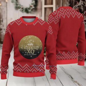 Red Chevron Knit Hennessy XO Ugly Christmas Sweater