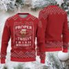 Burgundy Reindeer & Snowflake Knit “Busch Light Grinch Everywhere” Ugly Christmas Sweater