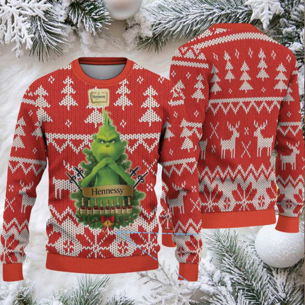 Red Fair Isle Christmas Tree & Reindeer Hennessy Ugly Christmas Sweater Red Fair Isle Christmas Tree & Reindeer Hennessy Ugly Christmas Sweater