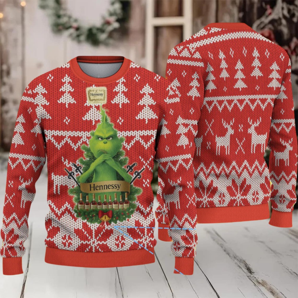 Red Fair Isle Christmas Tree & Reindeer Hennessy Ugly Christmas Sweater Red Fair Isle Christmas Tree & Reindeer Hennessy Ugly Christmas Sweater