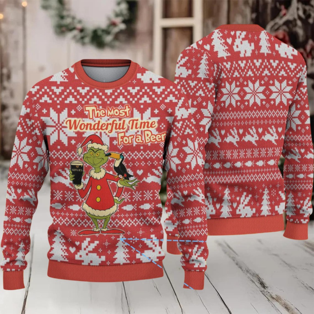 Red Fair Isle Snowflake & Christmas Tree Guinness Beer Ugly Christmas Sweater Red Fair Isle Snowflake & Christmas Tree Guinness Beer Ugly Christmas Sweater