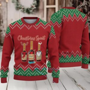 Red & Green Chevron Knit Hennessy “Christmas Spirit” Ugly Christmas Sweater