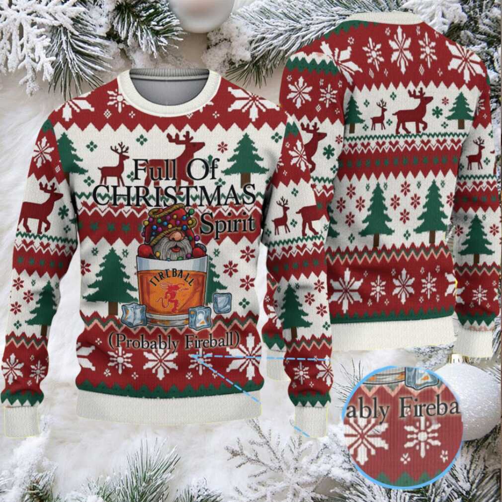 Red, White & Green Fair Isle Reindeer & Christmas Tree Bacardi Ugly Christmas Sweater Red, White & Green Fair Isle Reindeer & Christmas Tree Bacardi Ugly Christmas Sweater