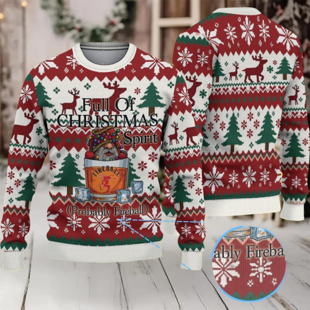 Red, White & Green Fair Isle Reindeer & Christmas Tree Bacardi Ugly Christmas Sweater Red, White & Green Fair Isle Reindeer & Christmas Tree Bacardi Ugly Christmas Sweater
