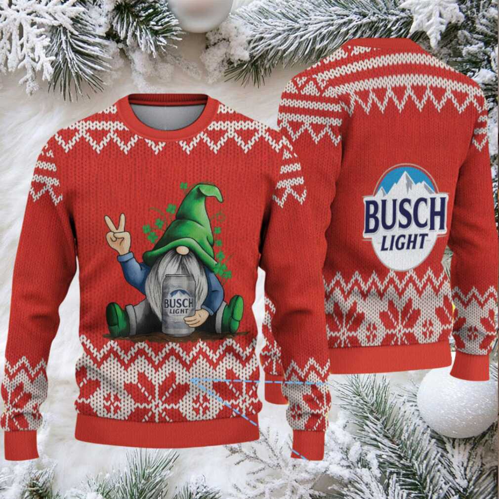 Red & White Snowflake Knit “Busch Light Drunk Gnome” Ugly Christmas Sweater Red & White Snowflake Knit “Busch Light Drunk Gnome” Ugly Christmas Sweater