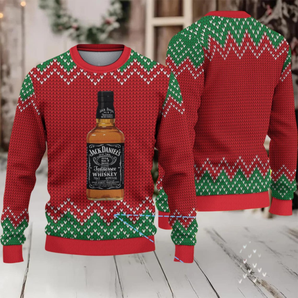 Red and Green Chevron Knit Ugly Christmas Sweater Jack Daniel’s Tennessee Whiskey Bottle Pattern, Red and Green Chevron Knit Ugly Christmas Sweater Jack Daniel’s Tennessee Whiskey Bottle Pattern,