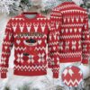 Royal Blue and White Pixel Snowflake Pattern “Bud Light I Kill You” Ugly Christmas Sweater Royal Blue and White Pixel Snowflake Pattern “Bud Light I Kill You” Ugly Christmas Sweater