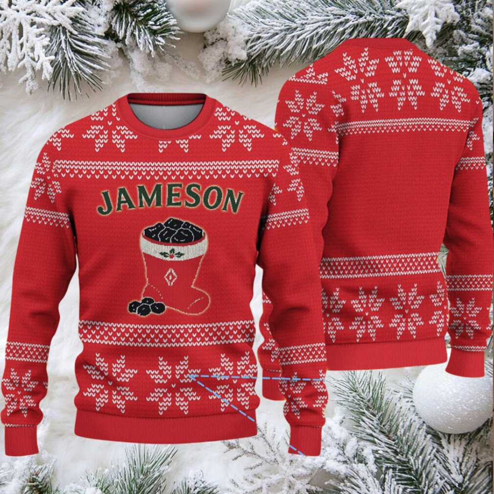 Red and White Snowflake Pattern “Jameson Irish Whiskey” Ugly Christmas Sweater Red and White Snowflake Pattern “Jameson Irish Whiskey” Ugly Christmas Sweater