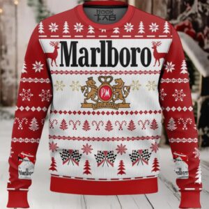 Reindeer Racing Marlboro Ugly Christmas Sweater
