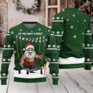 Riding With Santa Naughty Ugly Christmas Sweater Riding With Santa Naughty Ugly Christmas Sweater