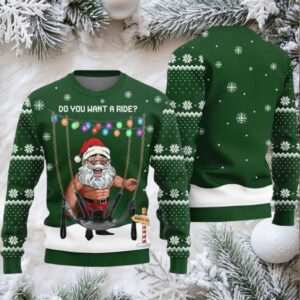 Riding With Santa Naughty Ugly Christmas Sweater