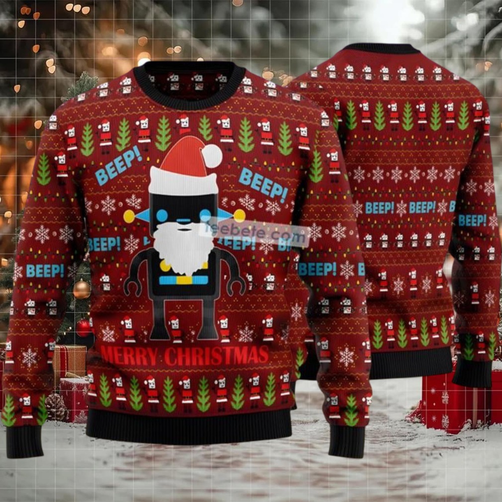 Robot Santa Ugly Christmas Sweatshirt Red Robot Santa Ugly Christmas Sweatshirt Red
