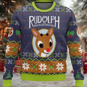 Rudolph The Red Nosed Reindeer Ugly Christmas Sweater