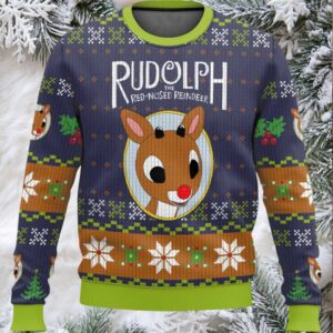 Rudolph The Red Nosed Reindeer Ugly Christmas Sweater