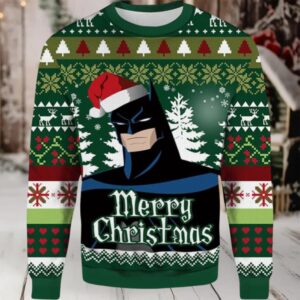 Santa Batman Merry Christmas Ugly Christmas Sweater Santa Batman Merry Christmas Ugly Christmas Sweater