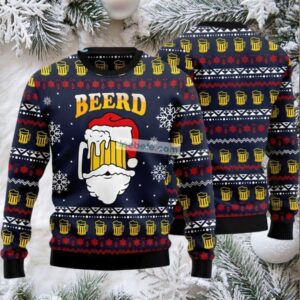 Santa Beerd Cup Ugly Xmas Sweater Blue Santa Beerd Cup Ugly Xmas Sweater Blue