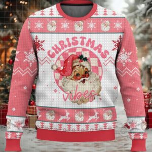Santa Christmas Vibes Ugly Christmas Sweater Santa Christmas Vibes Ugly Christmas Sweater