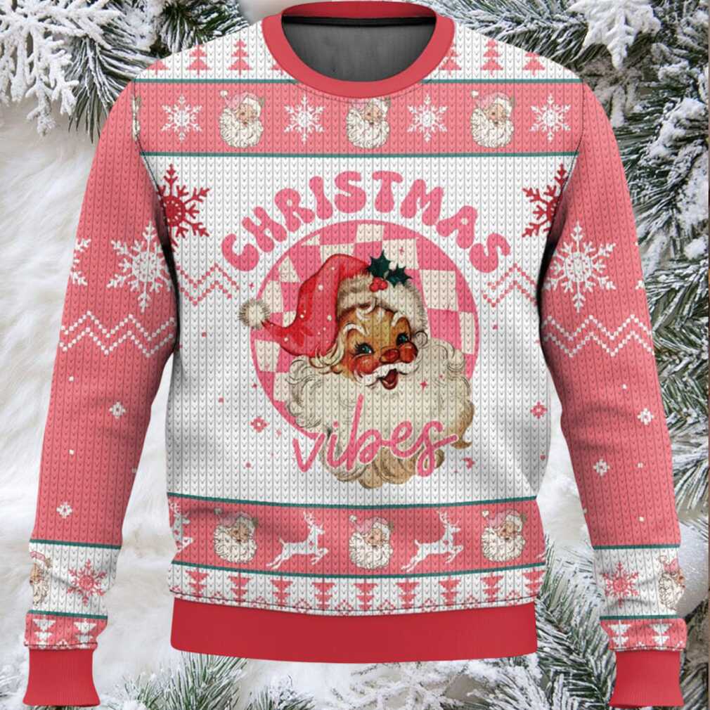 Santa Christmas Vibes Ugly Christmas Sweater Santa Christmas Vibes Ugly Christmas Sweater