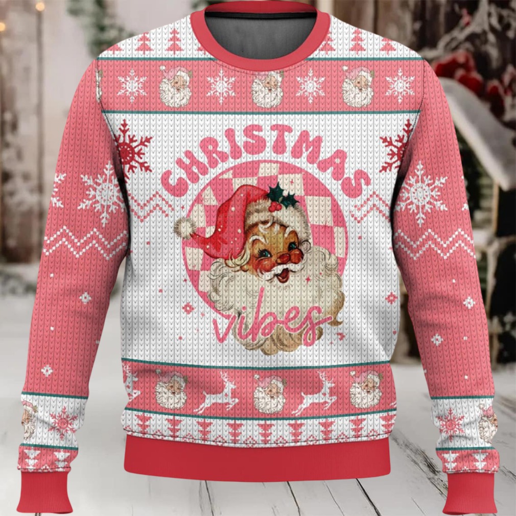 Santa Christmas Vibes Ugly Christmas Sweater Santa Christmas Vibes Ugly Christmas Sweater