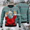Horse Through The Snow Santa Claus Ugly Christmas Sweater Red Vacation Horse Through The Snow Santa Claus Ugly Christmas Sweater Red Vacation