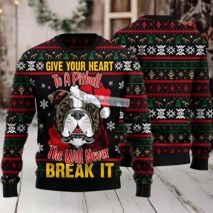 Santa Claus Bulldog Face Ugly Sweater Black Naughty
