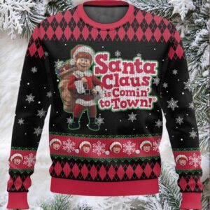 Santa Claus Is Comin’ To Town Ugly Christmas Sweater