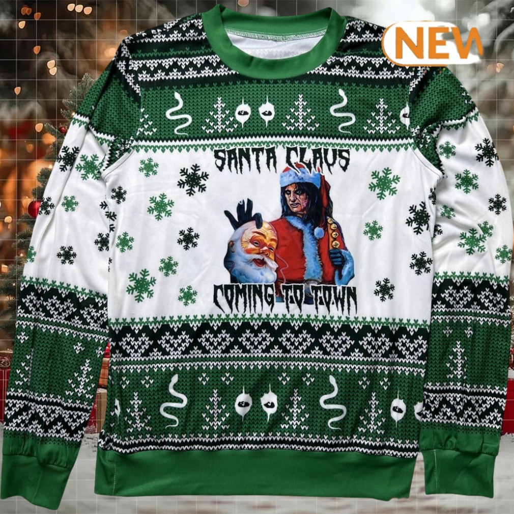 Santa Claus Is Coming To Town Alice Cooper Ugly Sweater