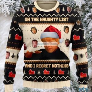 Santa Hat Home Alone On The Naughty List Ugly Christmas Sweater Most White Black Santa Hat Home Alone On The Naughty List Ugly Christmas Sweater Most White Black