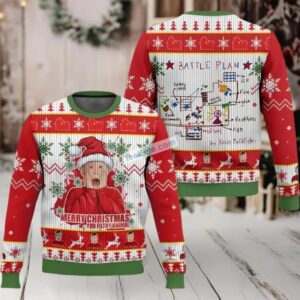 Santa Home Alone Ya Filthy Animal Ugly Sweaters For Couples White Red