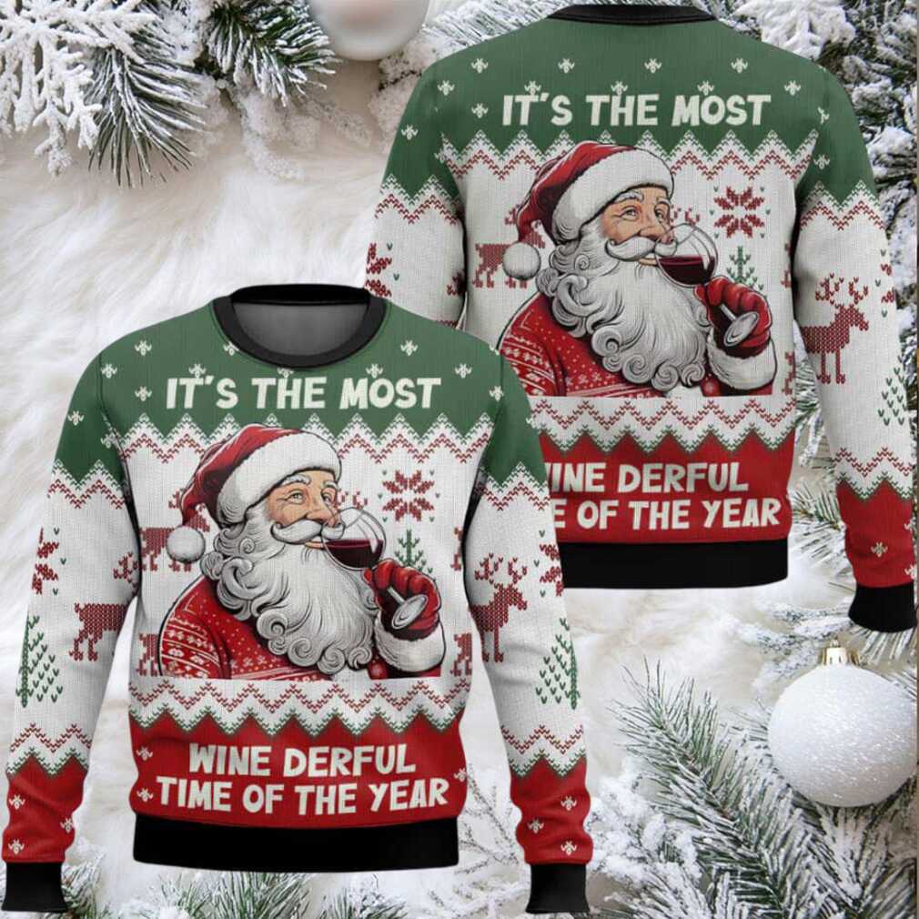 Santa It’s The Most Wine Derful Time Of The Year Ugly Christmas Sweater