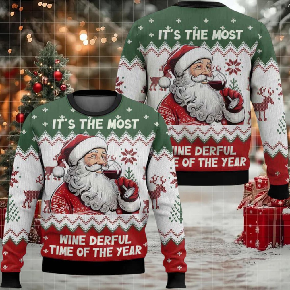 Santa It’s The Most Wine Derful Time Of The Year Ugly Christmas Sweater Santa It’s The Most Wine Derful Time Of The Year Ugly Christmas Sweater