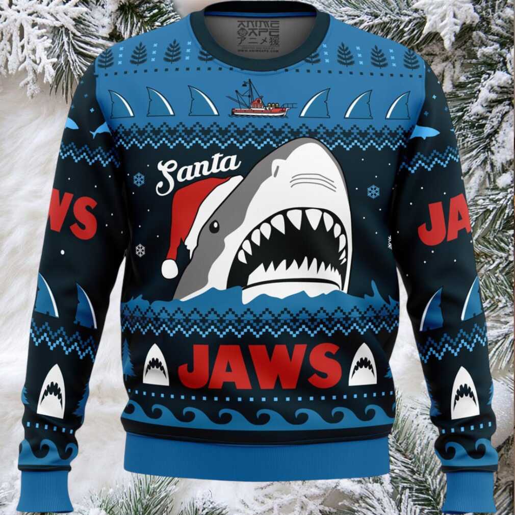 Santa Jaws Jaws Ugly Christmas Sweater