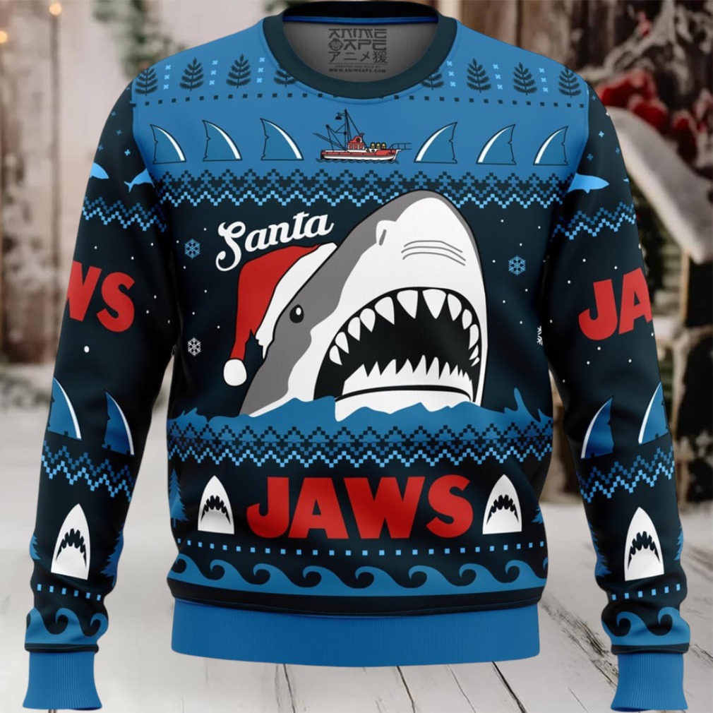Santa Jaws Jaws Ugly Christmas Sweater
