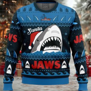 Santa Jaws Jaws Ugly Christmas Sweater