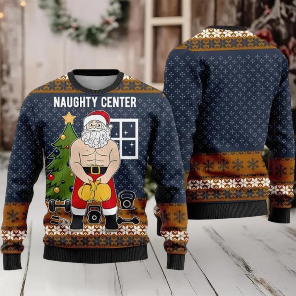 Santa Naughty Center Ugly Christmas Sweater