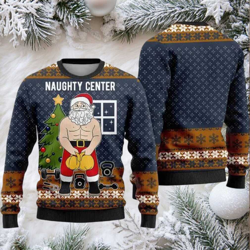 Santa Naughty Center Ugly Christmas Sweater