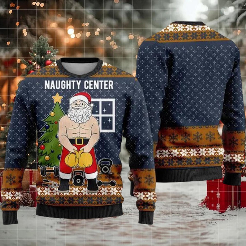 Santa Naughty Center Ugly Christmas Sweater Santa Naughty Center Ugly Christmas Sweater