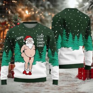 Santa Oops I Lost Your Candy Cane Ugly Christmas Sweater