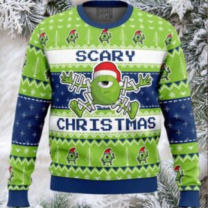 Scary Christmas Mike Wazowski Monster Inc Ugly Christmas Sweater