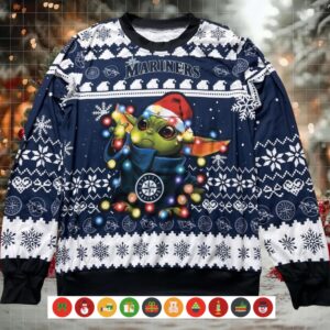 Seattle Mariners Baby Yoda Star Wars Ugly Christmas Sweater