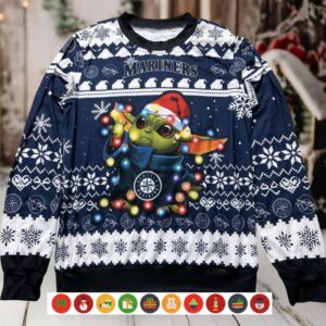 Seattle Mariners Baby Yoda Star Wars Ugly Christmas Sweater