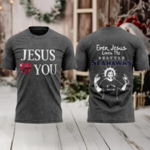 Seattle Seahawks Jesus Love You Logo Two Sided Hoodie Shirt