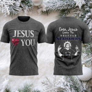 Seattle Seahawks Jesus Love You Logo Two Sided Hoodie Shirt