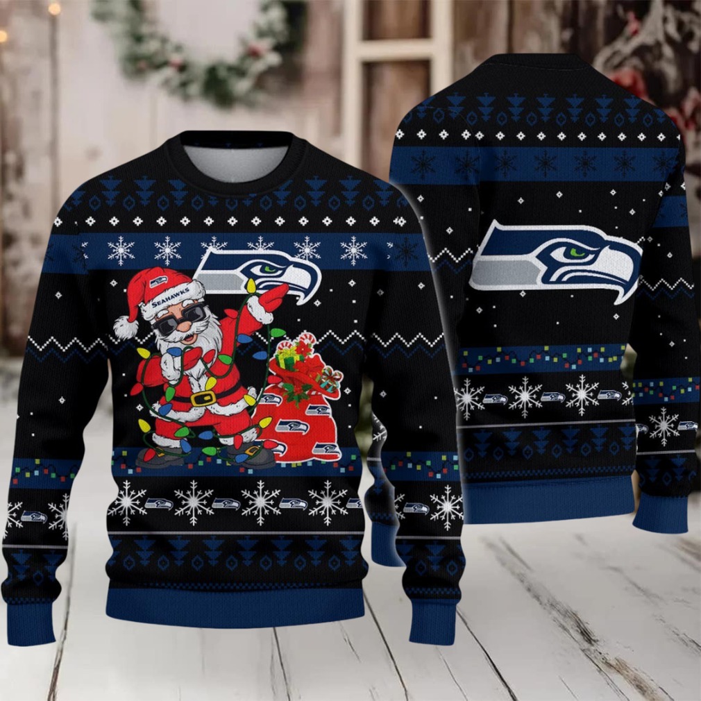 Seattle Seahawks Santa Claus Ugly Christmas Sweater