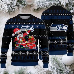 Seattle Seahawks Santa Claus Ugly Christmas Sweater