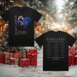 Simply Red 40th Anniversary Tour 2025 New Two Sided Shirt