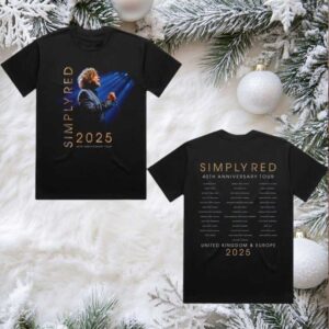 Simply Red 40th Anniversary Tour 2025 New Two Sided Shirt
