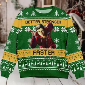Six Million Dollar Man Better Stronger Faster Ugly Christmas Sweater Six Million Dollar Man Better Stronger Faster Ugly Christmas Sweater